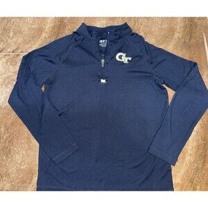 Garb Boys M Navy 1/4 Zip Pullover Long Sleeve UPF 50+ Georgia Tech GT Logo